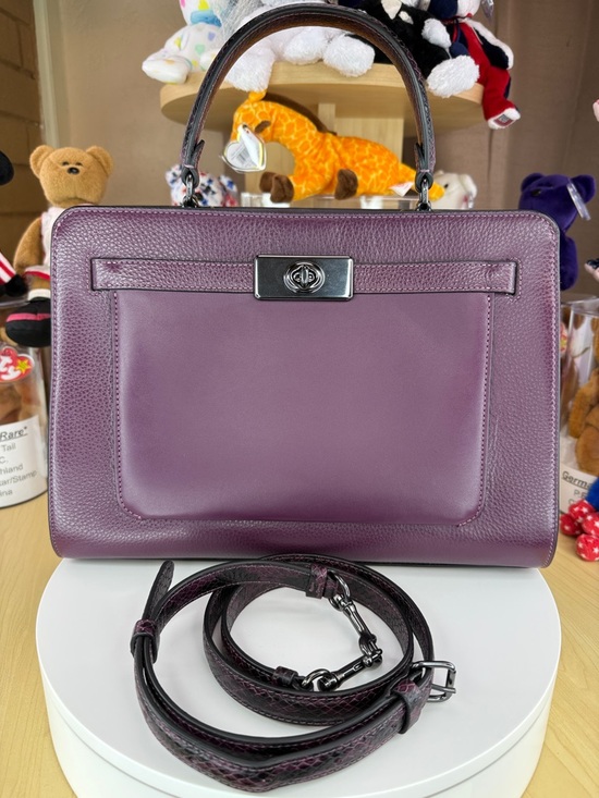 Coach Handbags - 💥COACH - Lane Mixed Leather Carryall - Boysenberry - 79U479